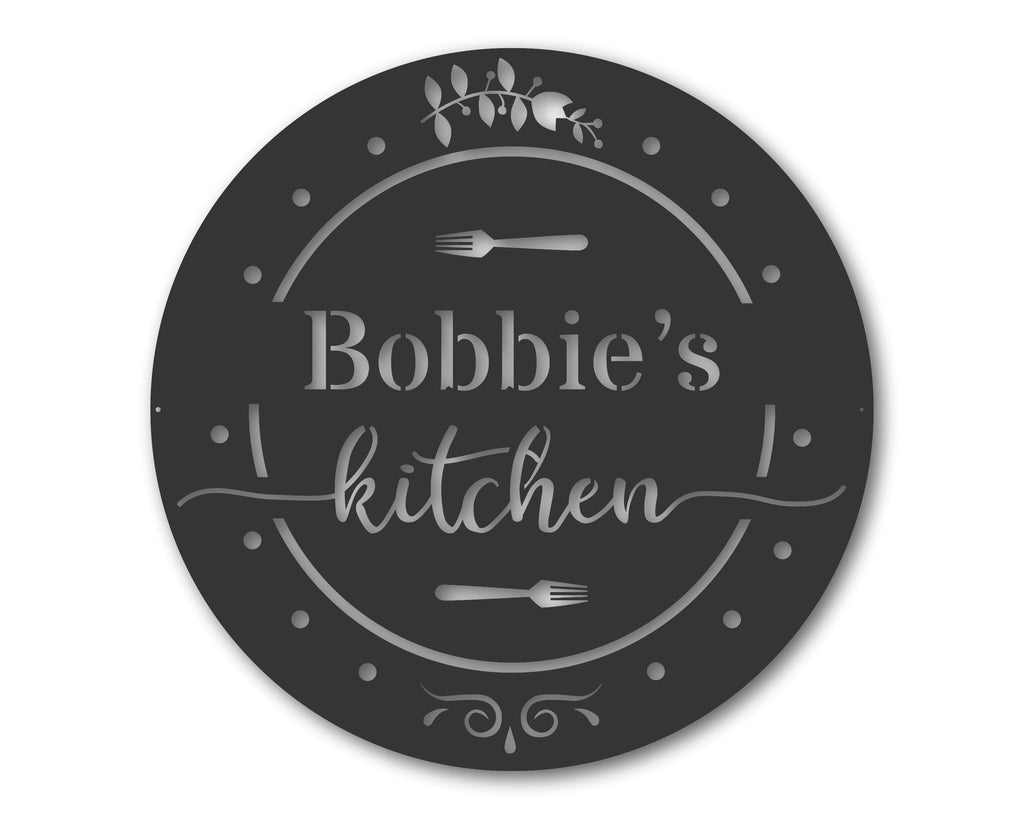 Custom Round Metal Kitchen Sign