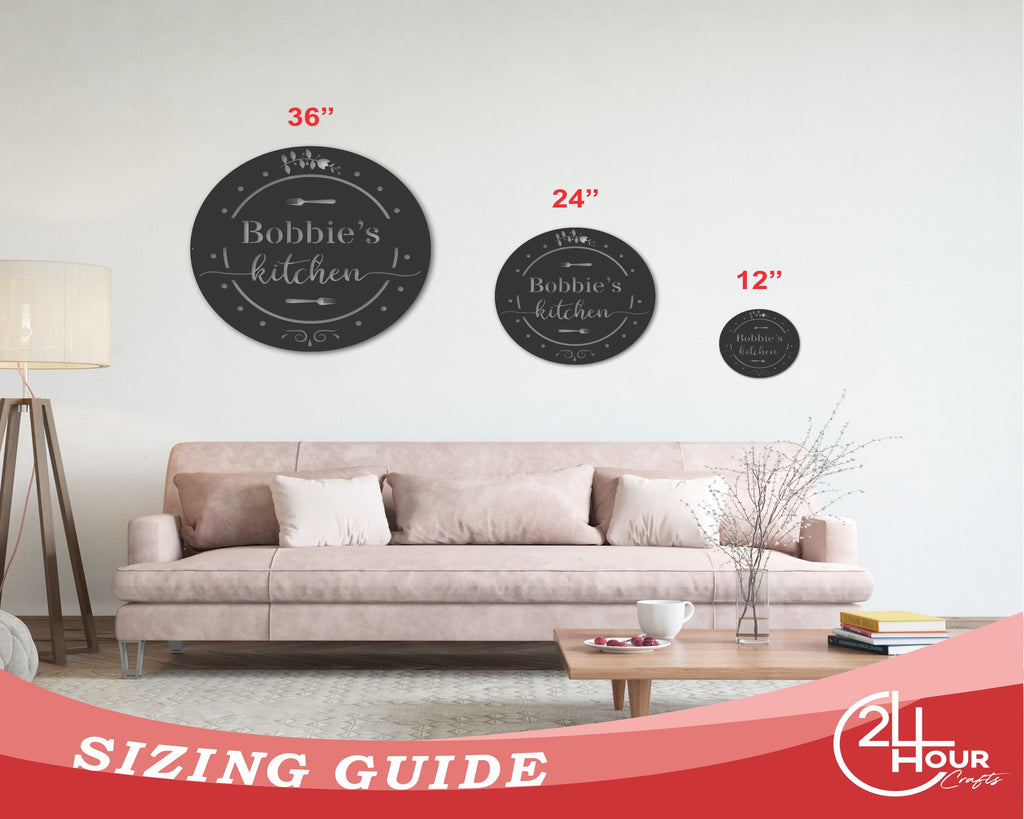 Custom Round Metal Kitchen Sign
