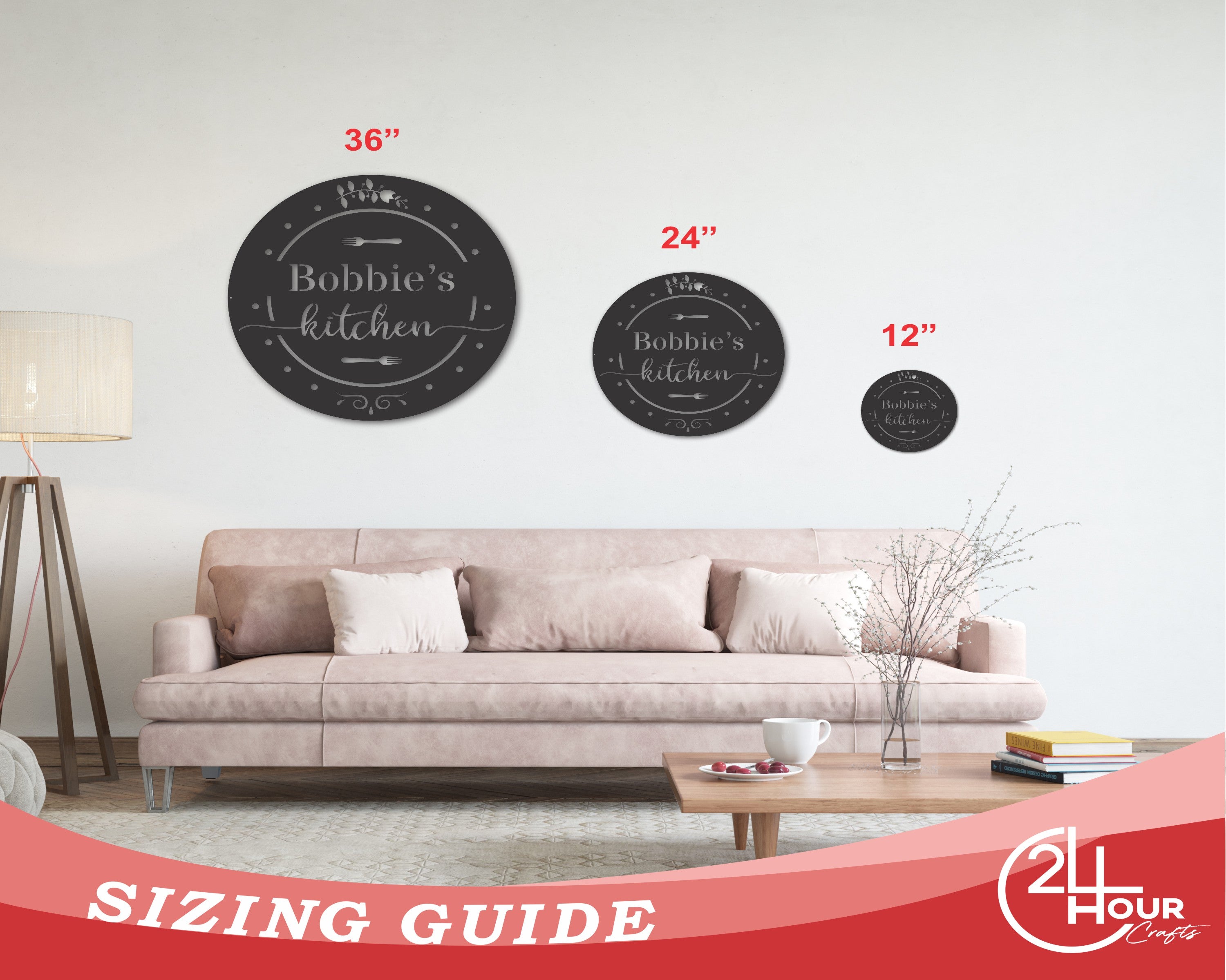 Custom Round Metal Kitchen Sign