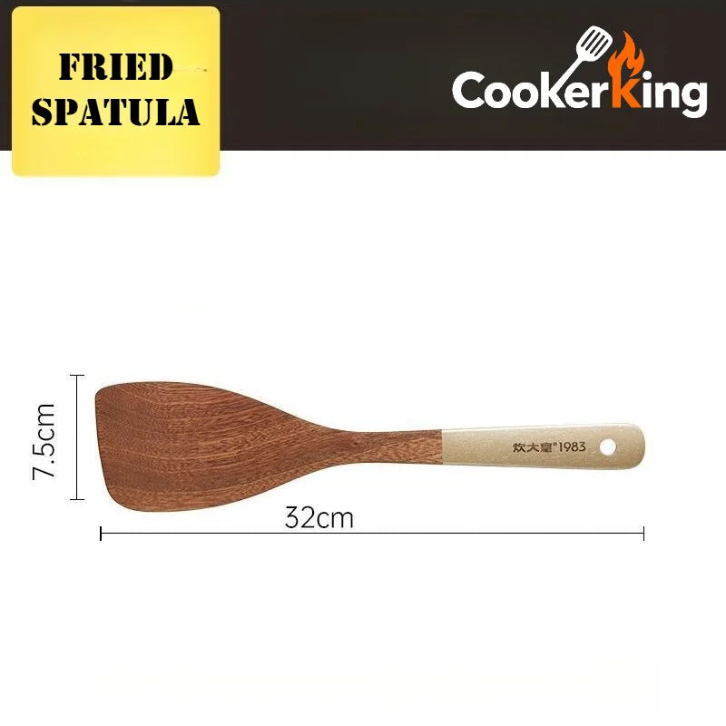 4 in 1 Cooking Tool Set | Ebony Wood Spatula and Spoon Set for Kitchen