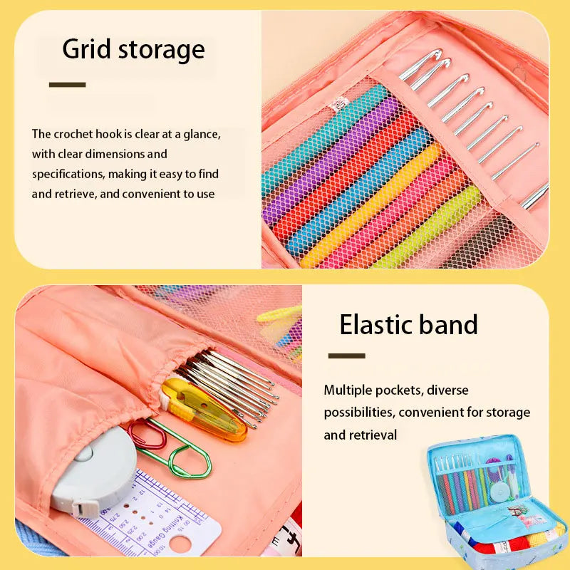 Crochet Kit Beginners Crochet Hook Set with Crochet Yarn,Portable Crochet Set Crochet Hooks