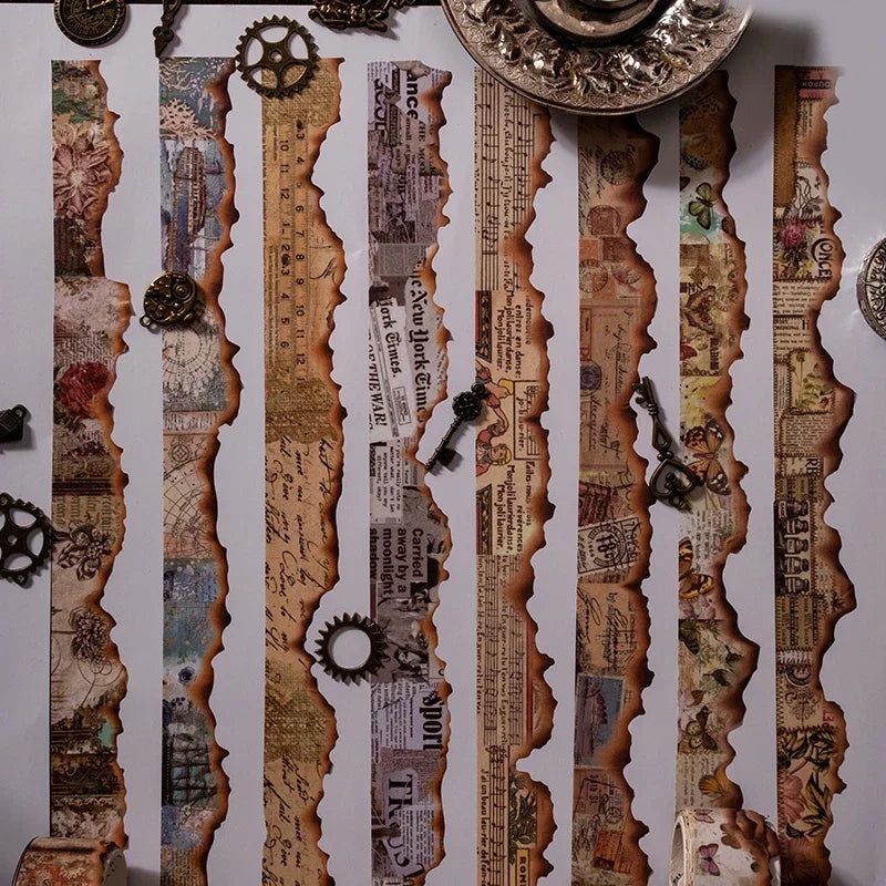 Vintage Washi Tape Set | Junk Journal Masking Tape for Scrapbooking and DIY Decor