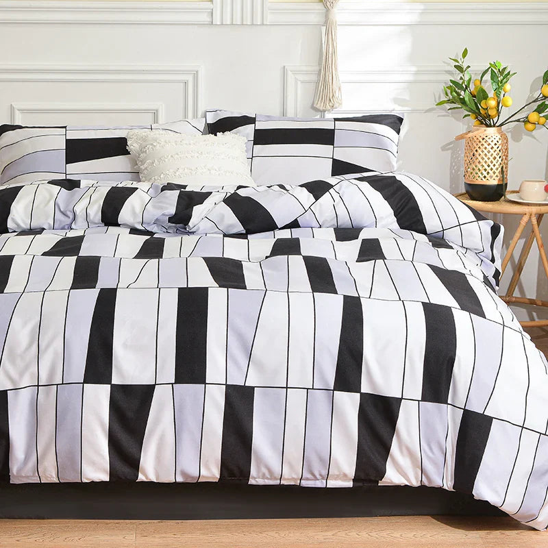 Black & White Bedding Set for Double Bed Queen/King Comforter Sets Single Duvet Cover