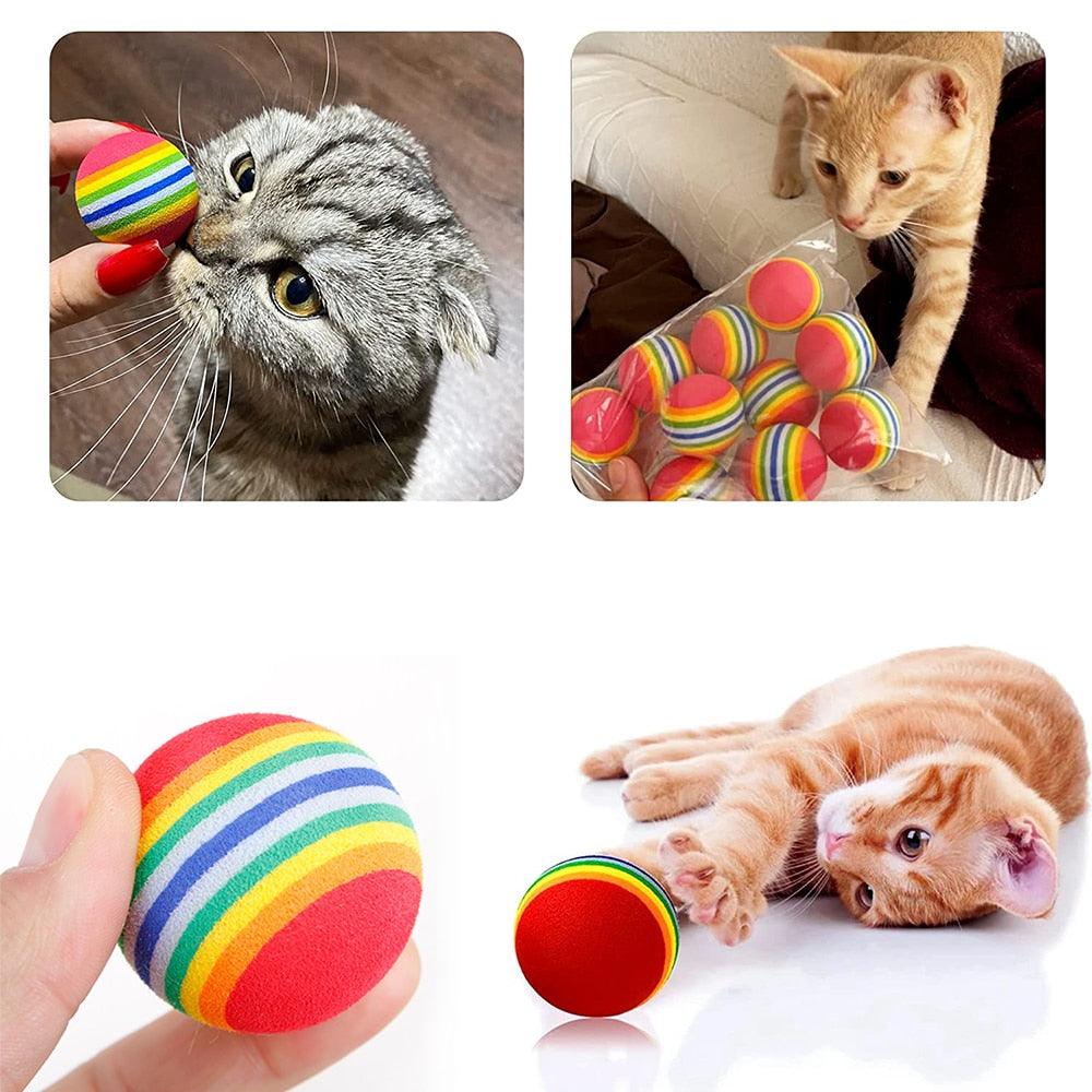 Cat Toy Interactive Rainbow Balls
