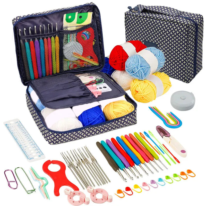 Crochet Kit Beginners Crochet Hook Set with Crochet Yarn,Portable Crochet Set Crochet Hooks