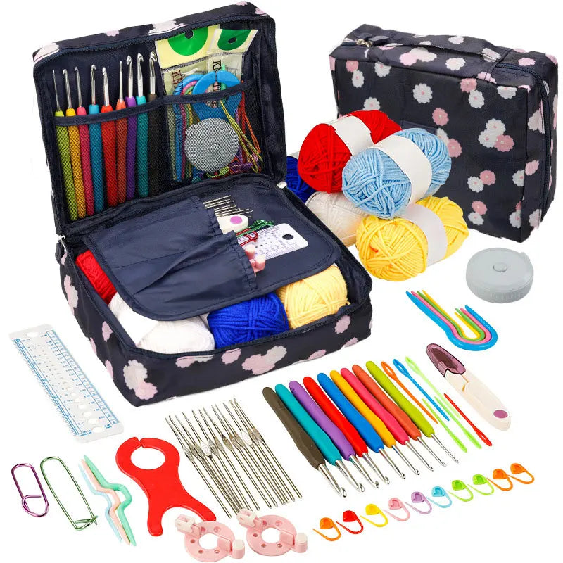 Crochet Kit Beginners Crochet Hook Set with Crochet Yarn,Portable Crochet Set Crochet Hooks