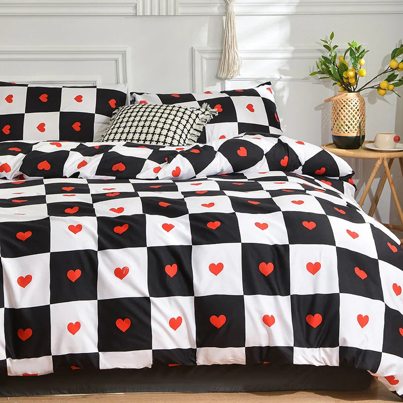 Black & White Bedding Set for Double Bed Queen/King Comforter Sets Single Duvet Cover