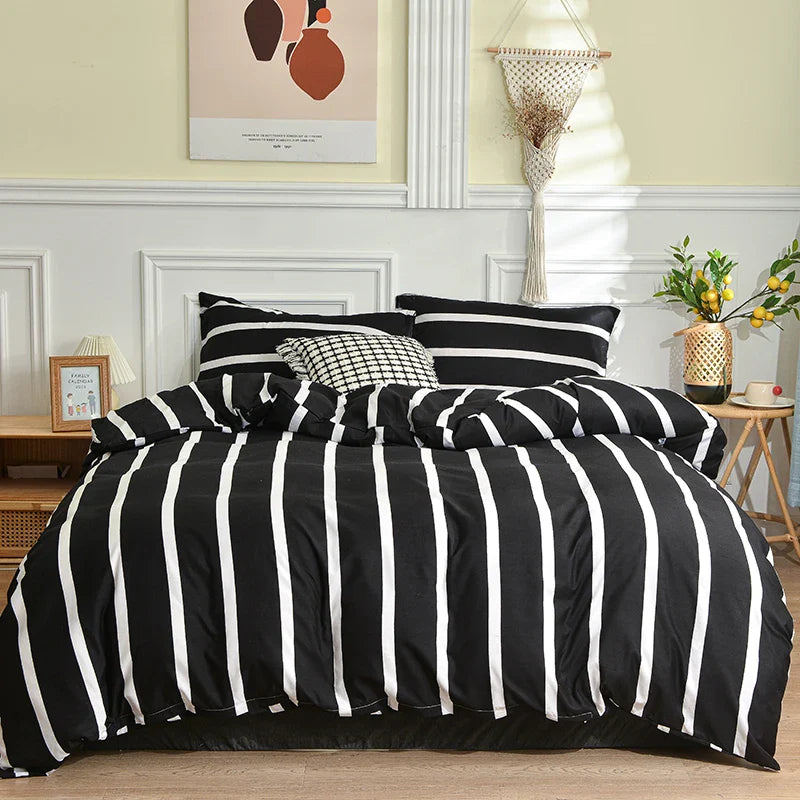 Black & White Bedding Set for Double Bed Queen/King Comforter Sets Single Duvet Cover