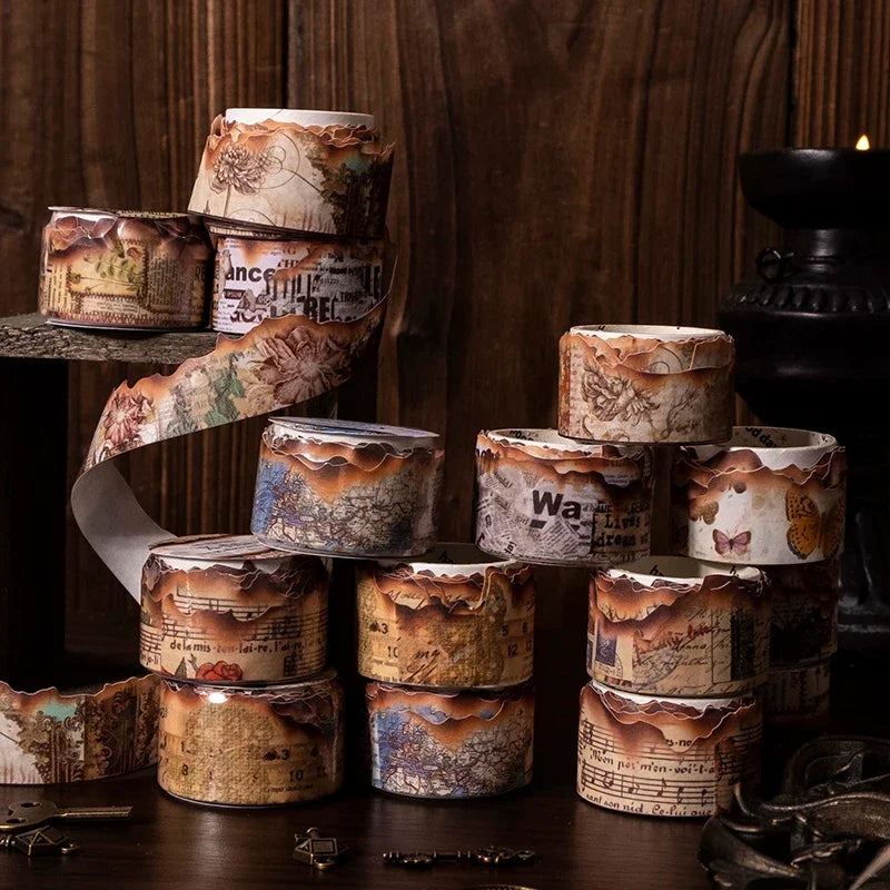 Vintage Washi Tape Set | Junk Journal Masking Tape for Scrapbooking and DIY Decor