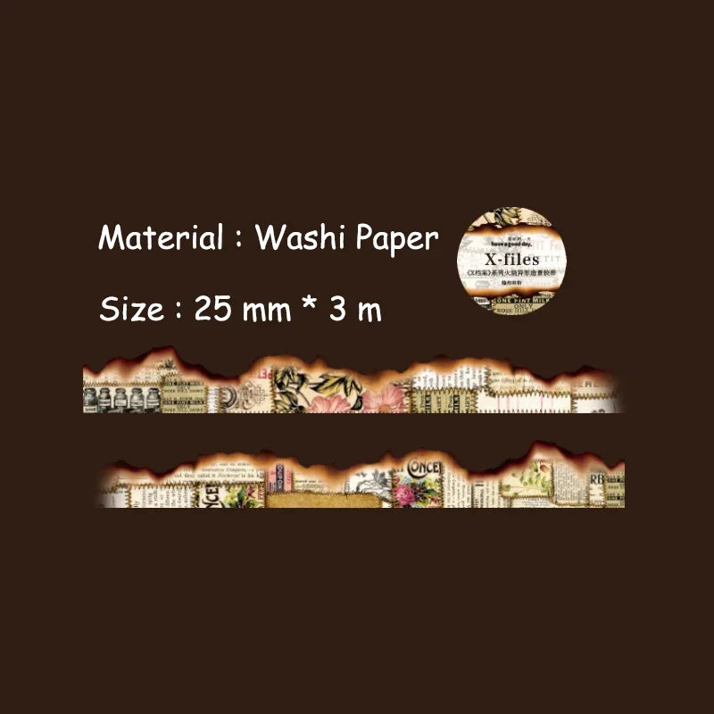 Vintage Washi Tape Set | Junk Journal Masking Tape for Scrapbooking and DIY Decor