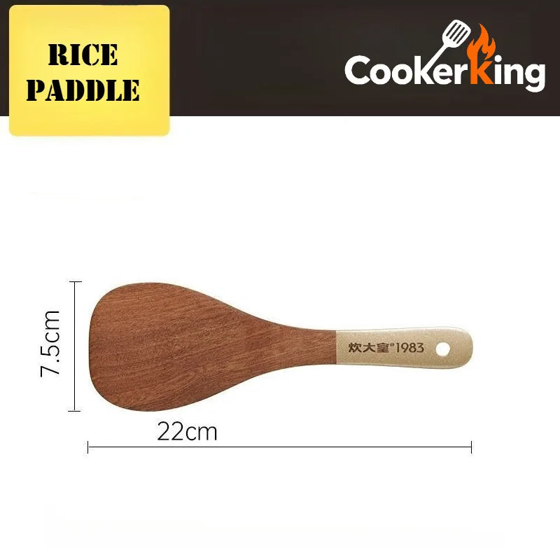 4 in 1 Cooking Tool Set | Ebony Wood Spatula and Spoon Set for Kitchen
