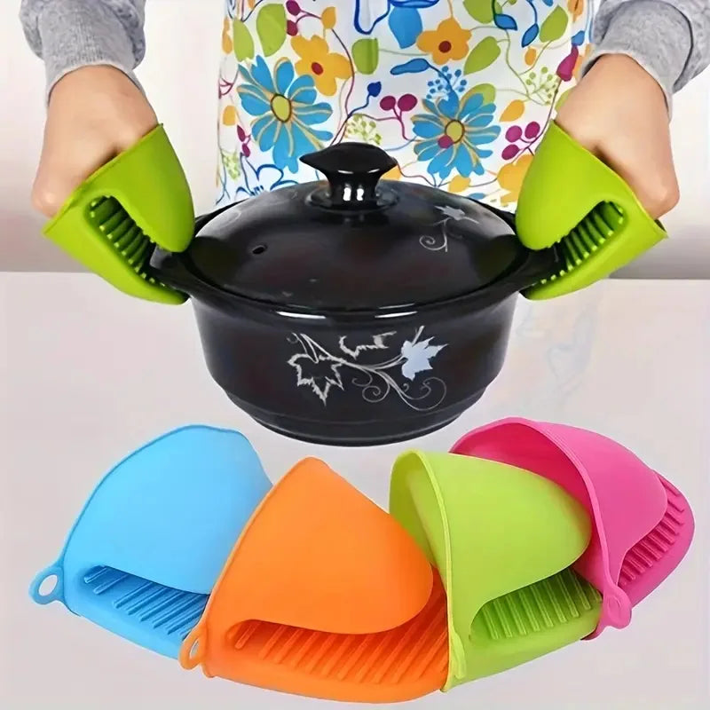 2Pcs Silicone Pot Holder Gloves Non-Slip Grip