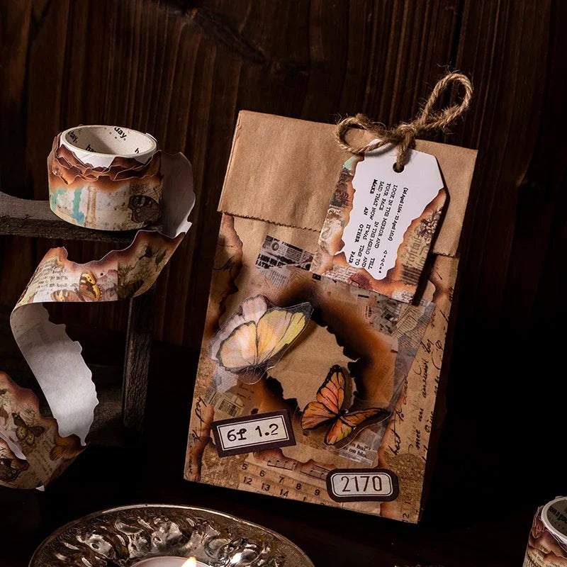 Vintage Washi Tape Set | Junk Journal Masking Tape for Scrapbooking and DIY Decor