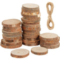 30/60Pcs Wood Slices With Tree Bark Natural Pine Round Unfinished Wood Slices