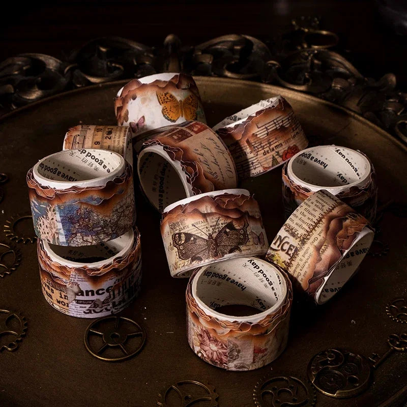 Vintage Washi Tape Set | Junk Journal Masking Tape for Scrapbooking and DIY Decor