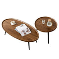 Nesting Coffee Table Set of 2 Mid Century Modern Walnut End Tables