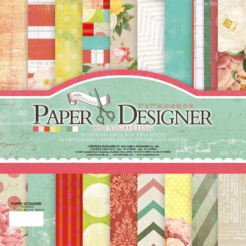 7 Inch Vintage Scrapbook Paper Set | 40 Sheets Retro Cardstock for DIY Crafts