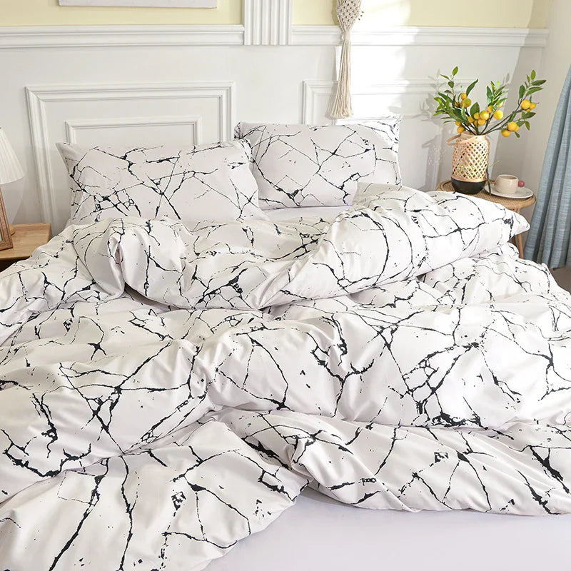 Black & White Bedding Set for Double Bed Queen/King Comforter Sets Single Duvet Cover