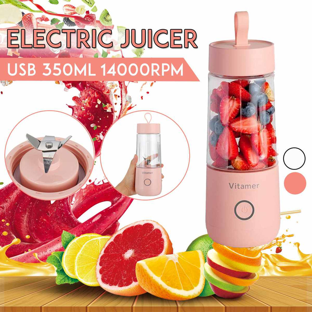 Portable Blender Juicer Electric USB Rechargeable Mixer Smoothie Slushy Cup