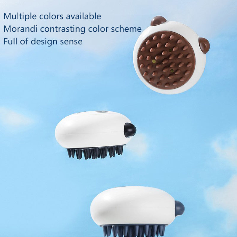 Silicone Pet Cat And Dog Shower Soft Bristled Brush Panda Shape Pet Soft Massage