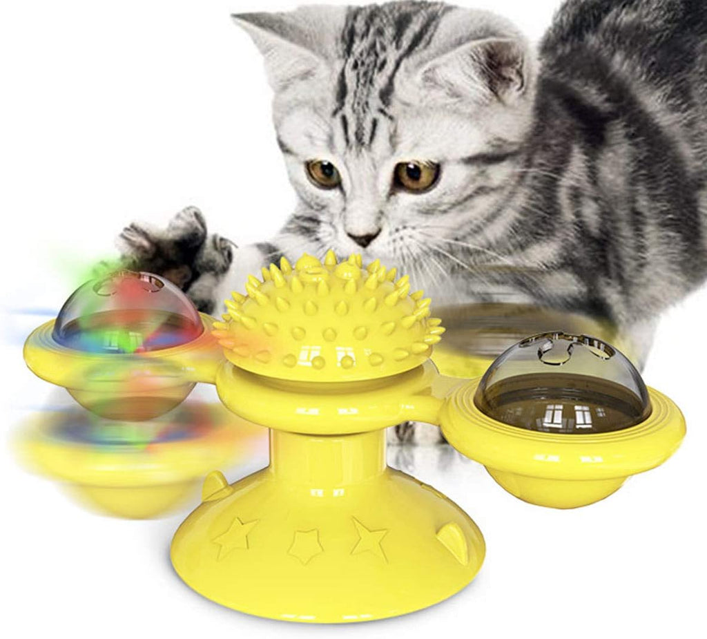 Animal Doll  Stuffed Cat Pet  Catnip Grass Toy Interactive Windmill