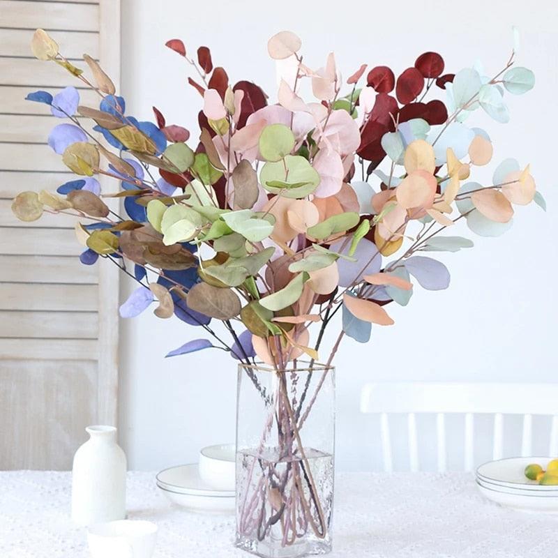 Artificial Eucalyptus Flower Plant Leaf Long Branch  Home Bedroom Wall Decoration