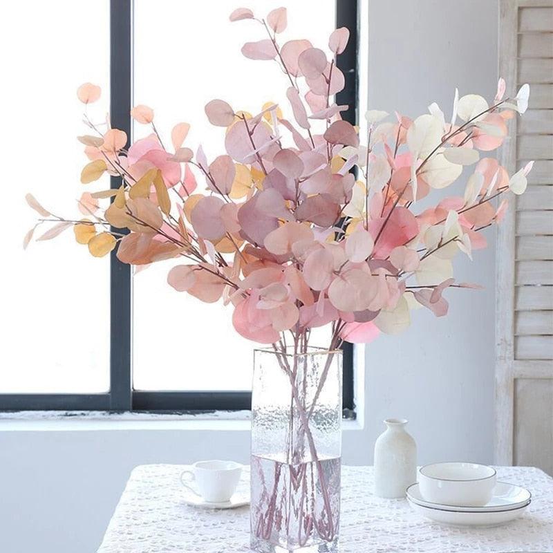 Artificial Eucalyptus Flower Plant Leaf Long Branch  Home Bedroom Wall Decoration