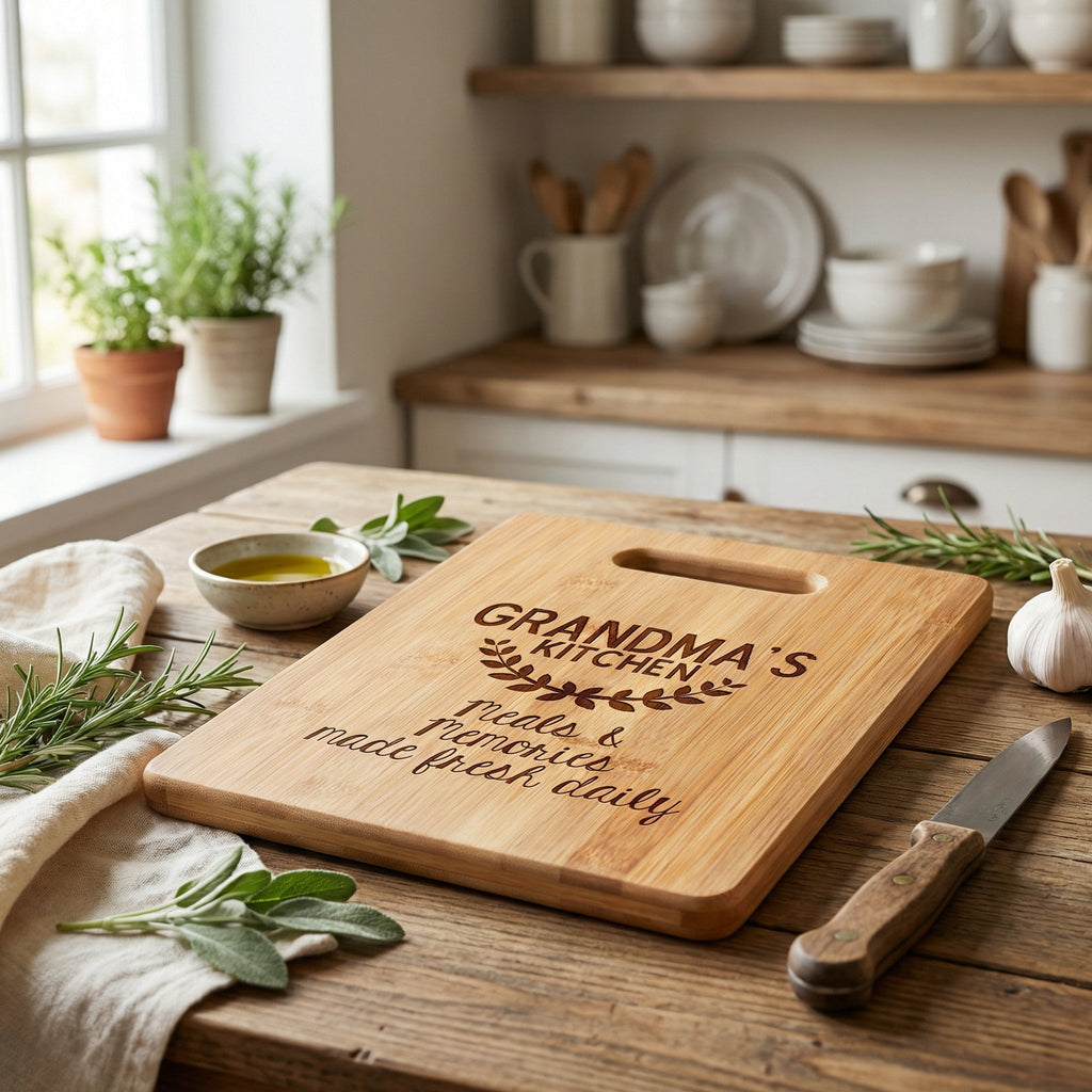Grandma's Kitchen Cutting Board - Personalized Gift for Her, Mom, Nana, Grandmother