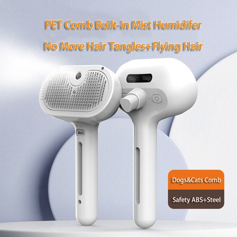 Pet Self Cleaning Hair Remover Brush For Dogs with Built-in Mist Humidifier