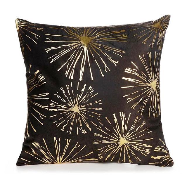 Black Gold Pillow Geometric Cushion Pillow Case  45x45CM