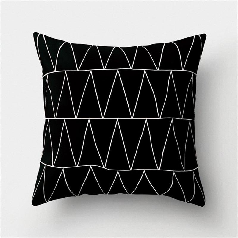 Black White Geometric Cushion Cover Pillowcase 45x45CM