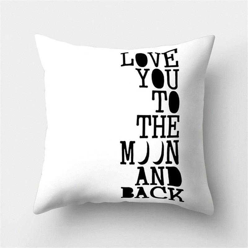 Black White Geometric Cushion Cover Pillowcase 45x45CM