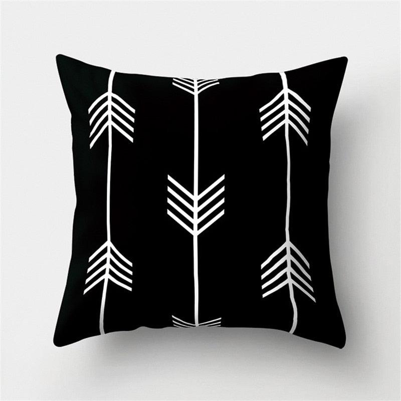 Black White Geometric Cushion Cover Pillowcase 45x45CM