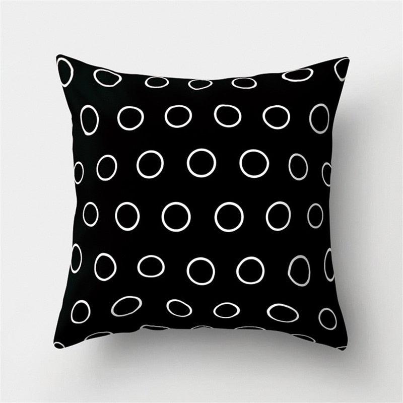 Black White Geometric Cushion Cover Pillowcase 45x45CM