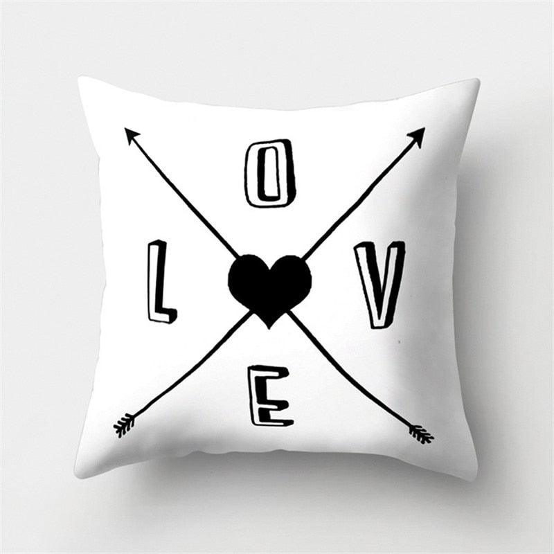 Black White Geometric Cushion Cover Pillowcase 45x45CM