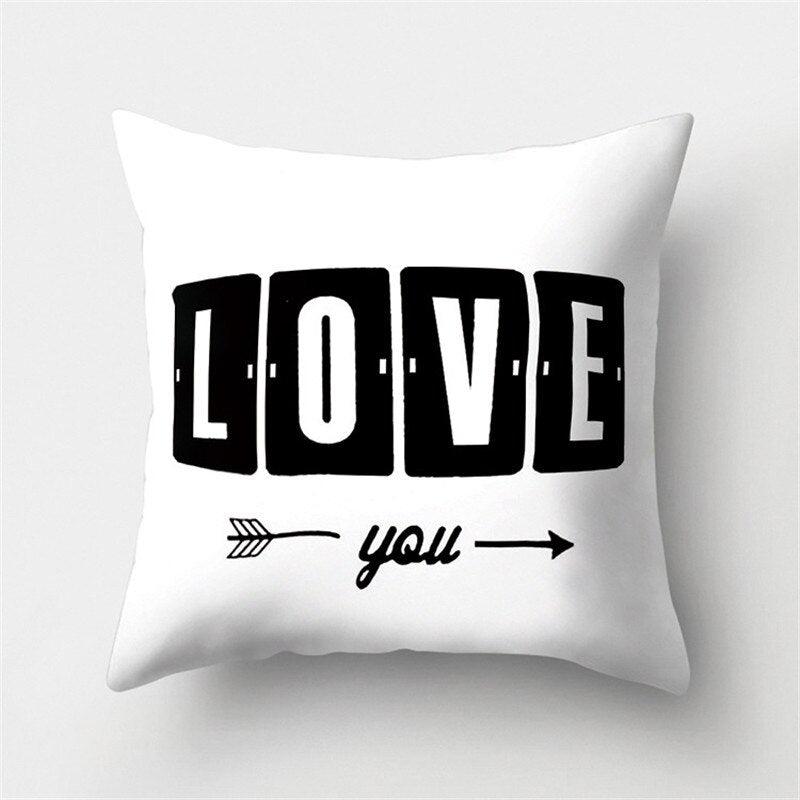 Black White Geometric Cushion Cover Pillowcase 45x45CM