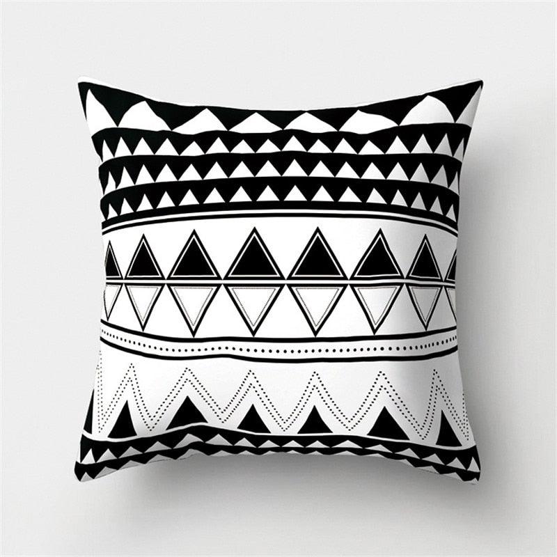 Black White Geometric Cushion Cover Pillowcase 45x45CM