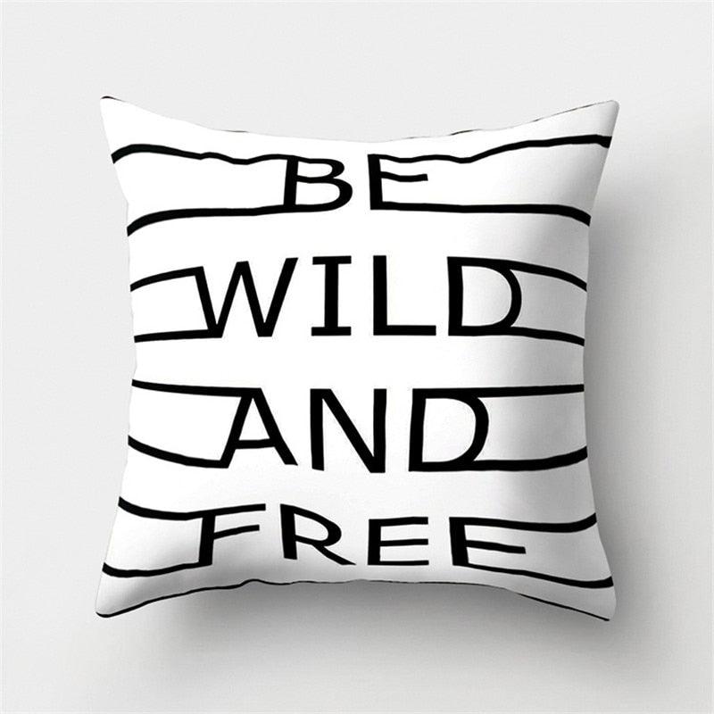 Black White Geometric Cushion Cover Pillowcase 45x45CM