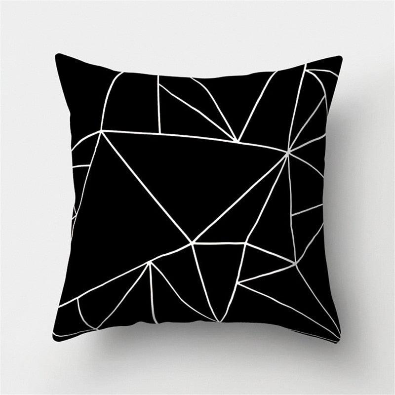 Black White Geometric Cushion Cover Pillowcase 45x45CM