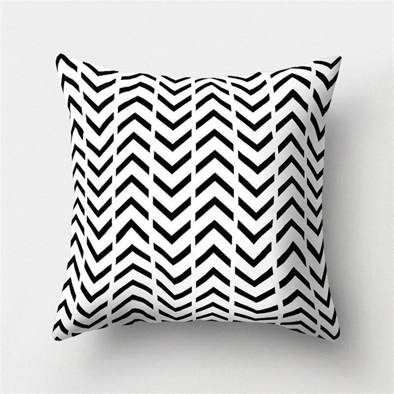 Black White Geometric Cushion Cover Pillowcase 45x45CM