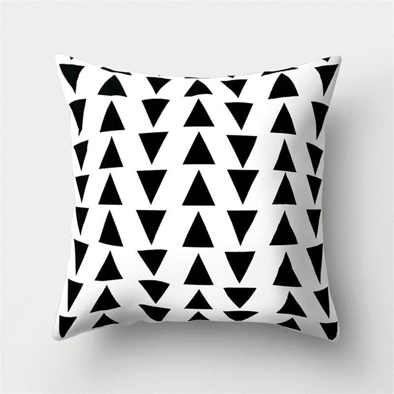 Black White Geometric Cushion Cover Pillowcase 45x45CM