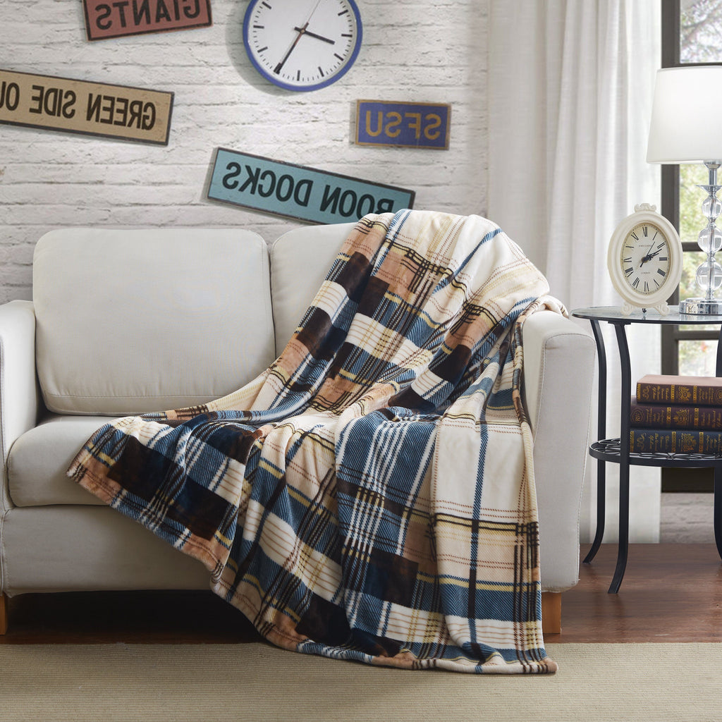 Tache Super Soft Winter Cabin Flannel Throw Blanket