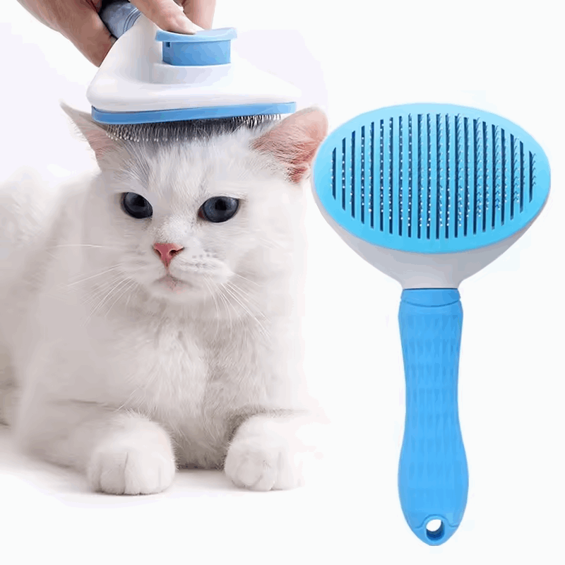 Self-Cleaning Pet Slicker Brush for Dogs, Cats & Rabbits