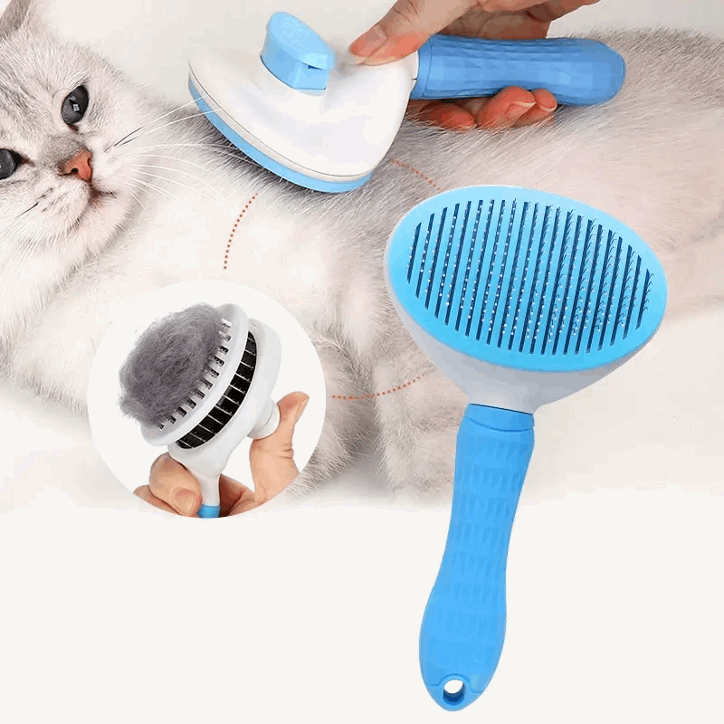 Self-Cleaning Pet Slicker Brush for Dogs, Cats & Rabbits