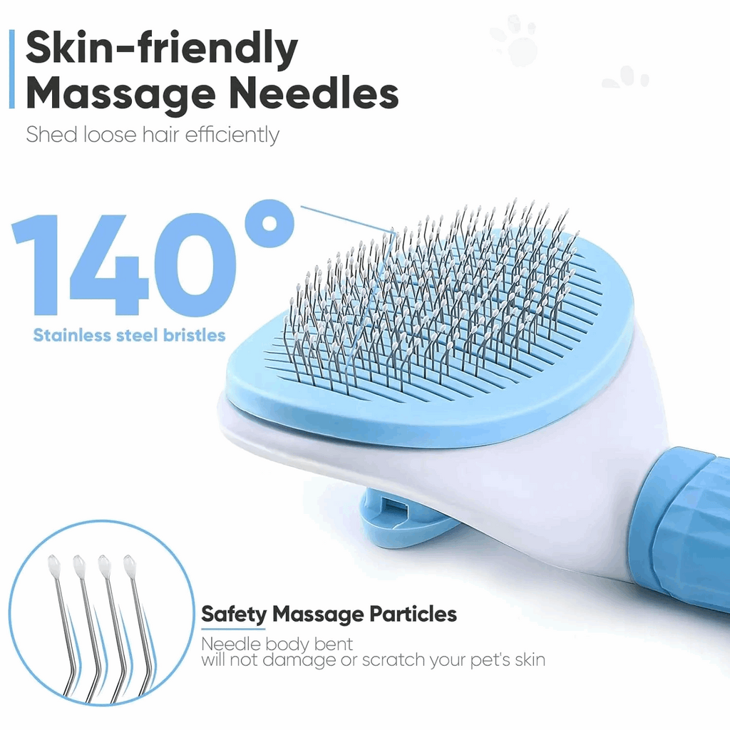 Self-Cleaning Pet Slicker Brush for Dogs, Cats & Rabbits