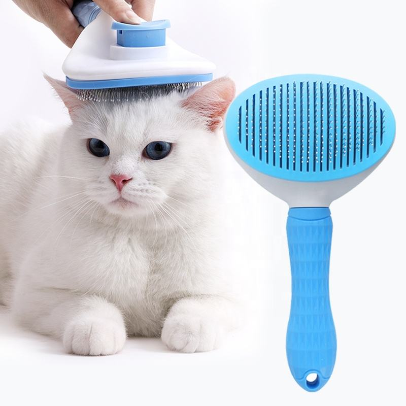 Self-Cleaning Pet Slicker Brush for Dogs, Cats & Rabbits