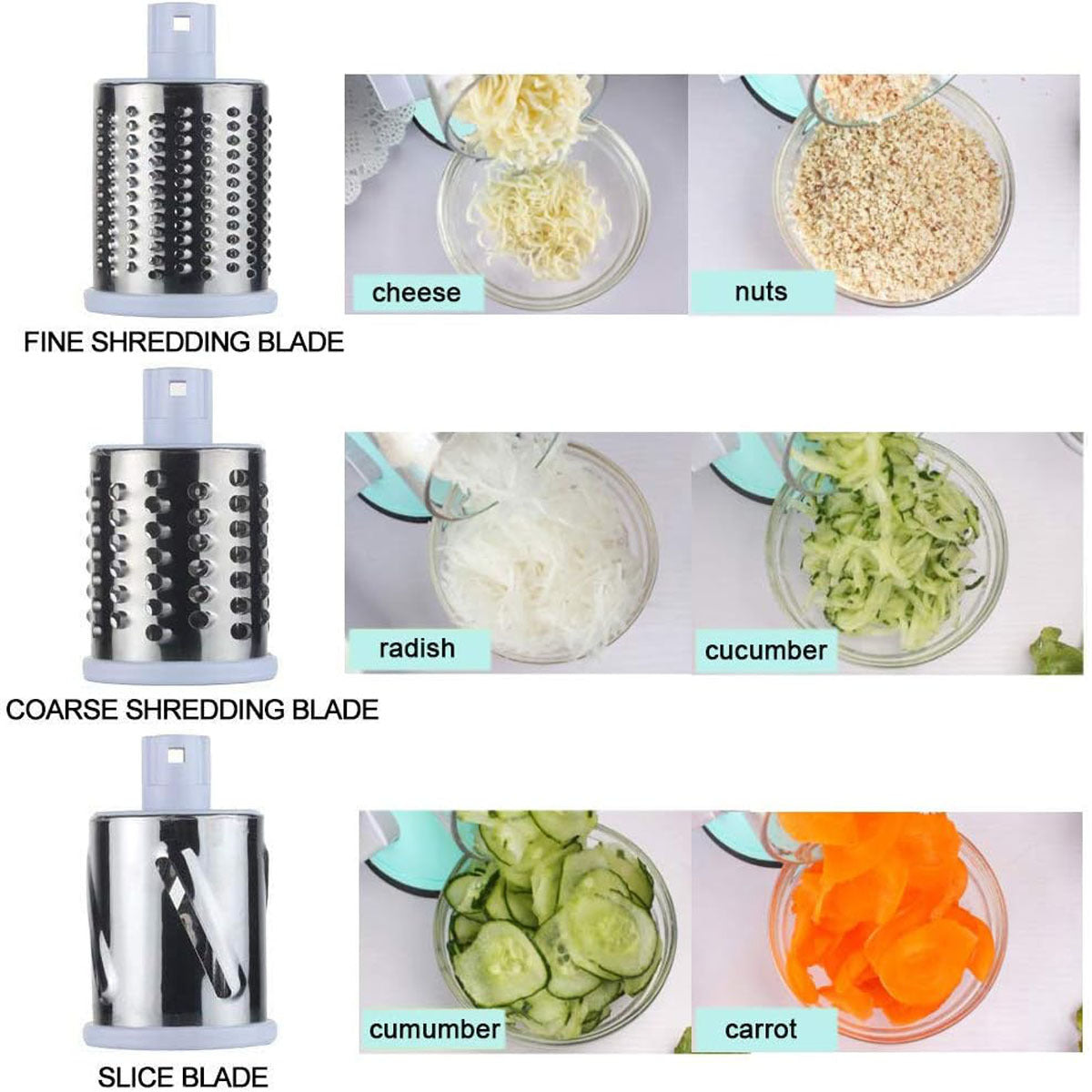 Manual Multifunctional Round Mandoline Potato Slicer Vegetable Cutter Slicer Cheese