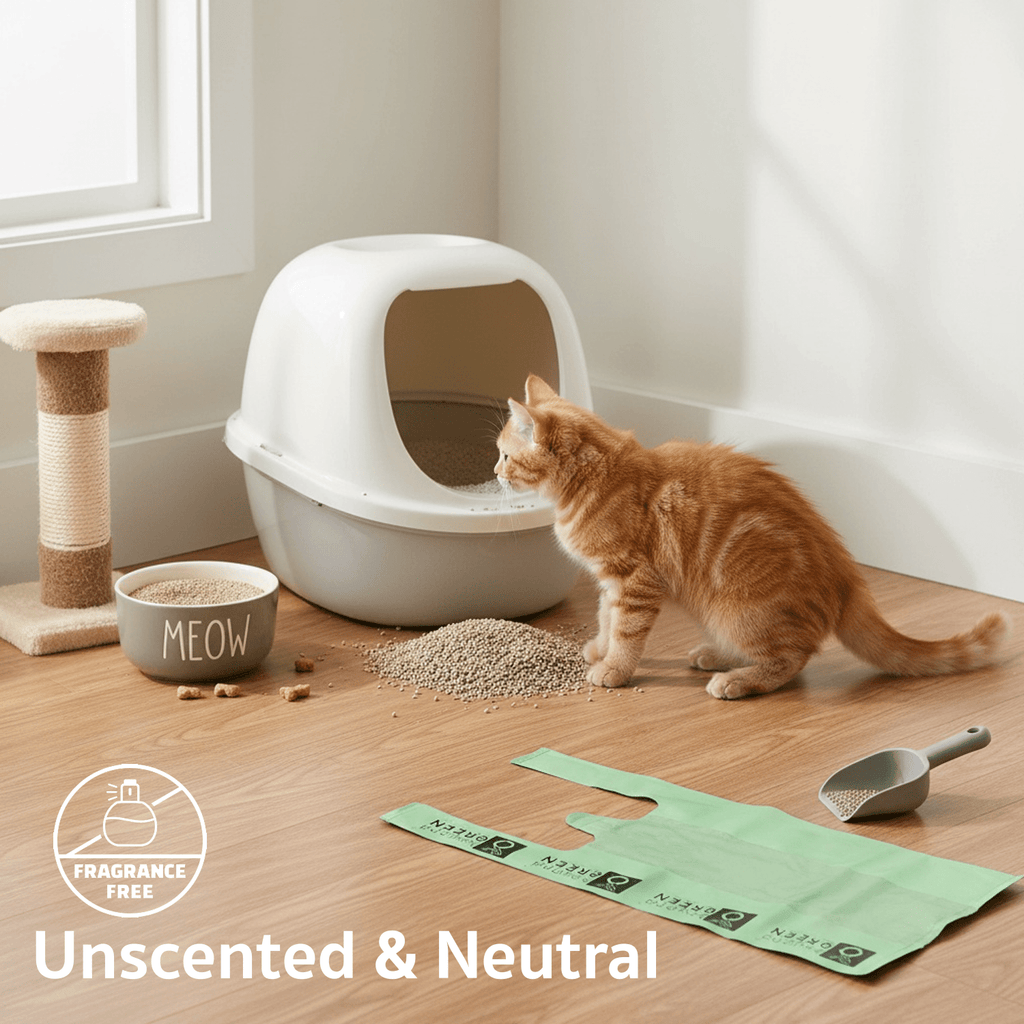 Cat Litter Bags – 8" x 16" with 5" Gusset & Handles | Leak-Resistant | Made in USA