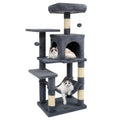 Cat Tree 44 Inch Multi Level Condo with Hammock Gray