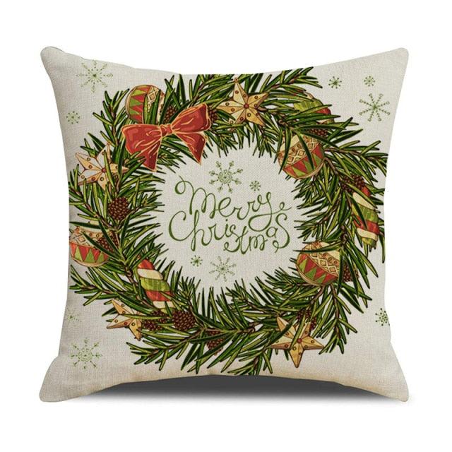 Christmas Green Stripe Pattern Cotton Linen Throw Pillow Christmas Stripe Pillow Cases